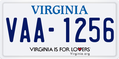 VA license plate VAA1256