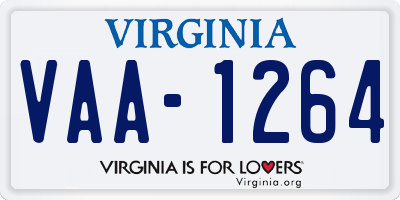 VA license plate VAA1264