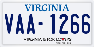 VA license plate VAA1266