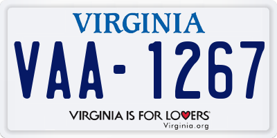 VA license plate VAA1267