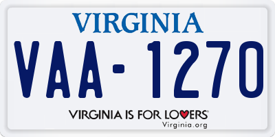 VA license plate VAA1270