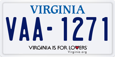 VA license plate VAA1271