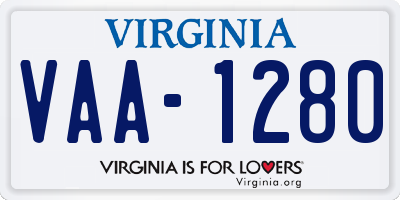 VA license plate VAA1280