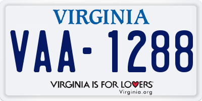 VA license plate VAA1288