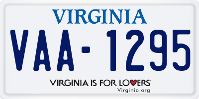 VA license plate VAA1295