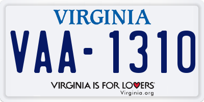 VA license plate VAA1310