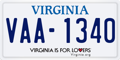 VA license plate VAA1340