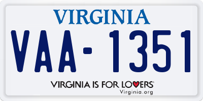 VA license plate VAA1351