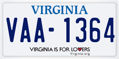 VA license plate VAA1364