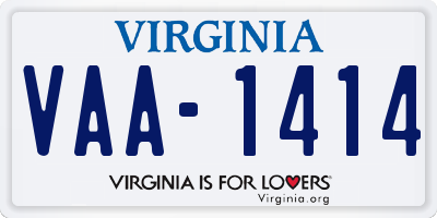 VA license plate VAA1414