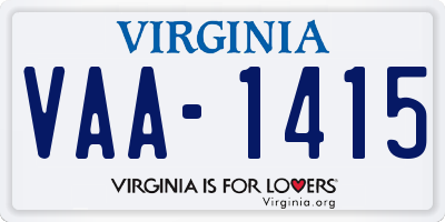 VA license plate VAA1415