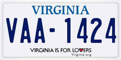 VA license plate VAA1424