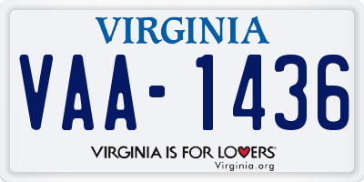 VA license plate VAA1436