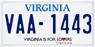 VA license plate VAA1443