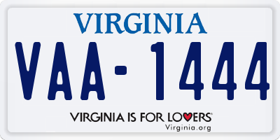 VA license plate VAA1444