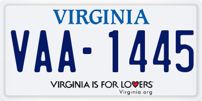 VA license plate VAA1445