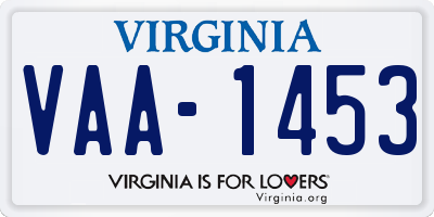 VA license plate VAA1453
