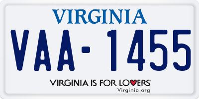 VA license plate VAA1455