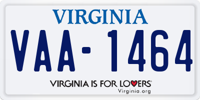 VA license plate VAA1464