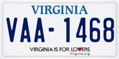 VA license plate VAA1468