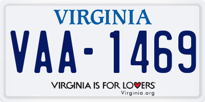 VA license plate VAA1469