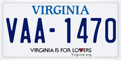 VA license plate VAA1470