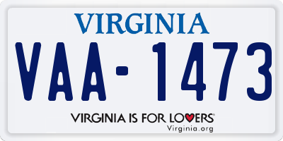 VA license plate VAA1473