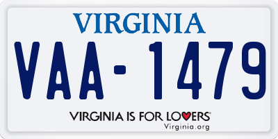 VA license plate VAA1479