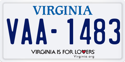 VA license plate VAA1483