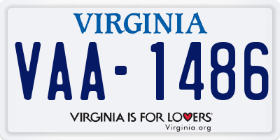 VA license plate VAA1486