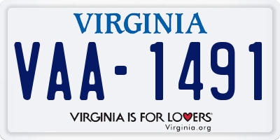 VA license plate VAA1491