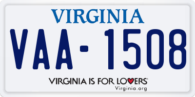 VA license plate VAA1508