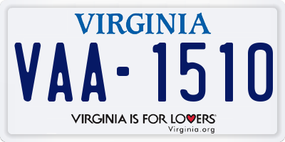 VA license plate VAA1510