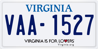 VA license plate VAA1527