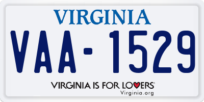 VA license plate VAA1529