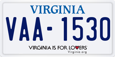 VA license plate VAA1530