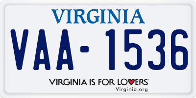 VA license plate VAA1536