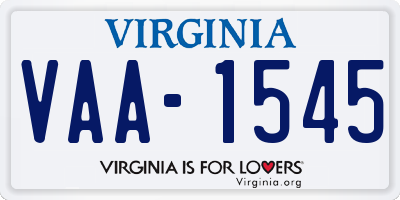 VA license plate VAA1545