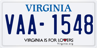 VA license plate VAA1548