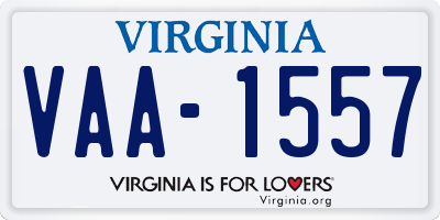 VA license plate VAA1557