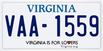 VA license plate VAA1559
