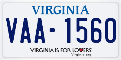 VA license plate VAA1560