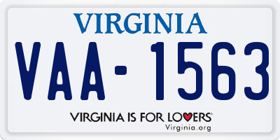 VA license plate VAA1563