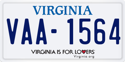 VA license plate VAA1564