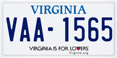 VA license plate VAA1565