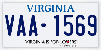 VA license plate VAA1569