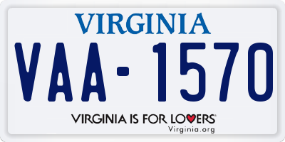 VA license plate VAA1570