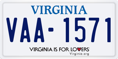 VA license plate VAA1571