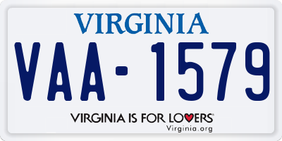 VA license plate VAA1579