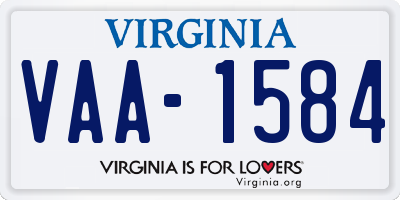 VA license plate VAA1584